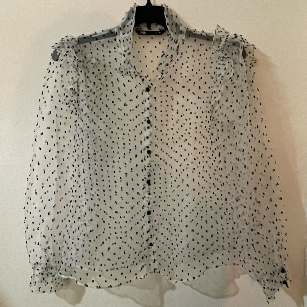 Sheer Polka Dot Blouse